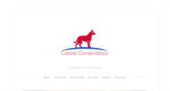 Desktop Screenshot of canineconservatory.com